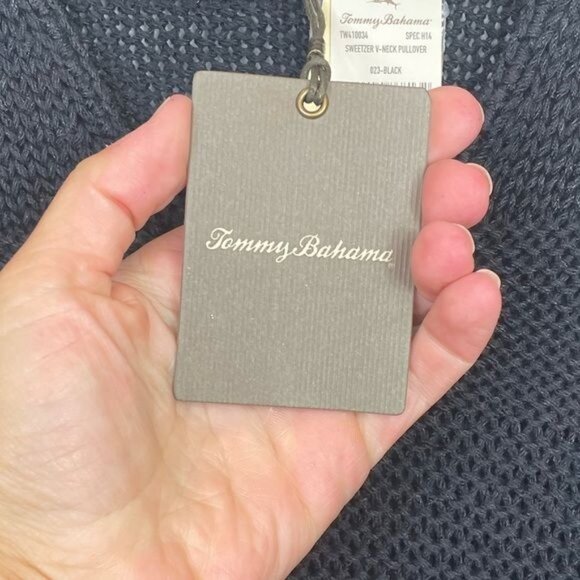 Tommy Bahama Sweetzer Black V-Neck Pullover Lightweight Sweater Size XL NWT - Picture 7 of 8